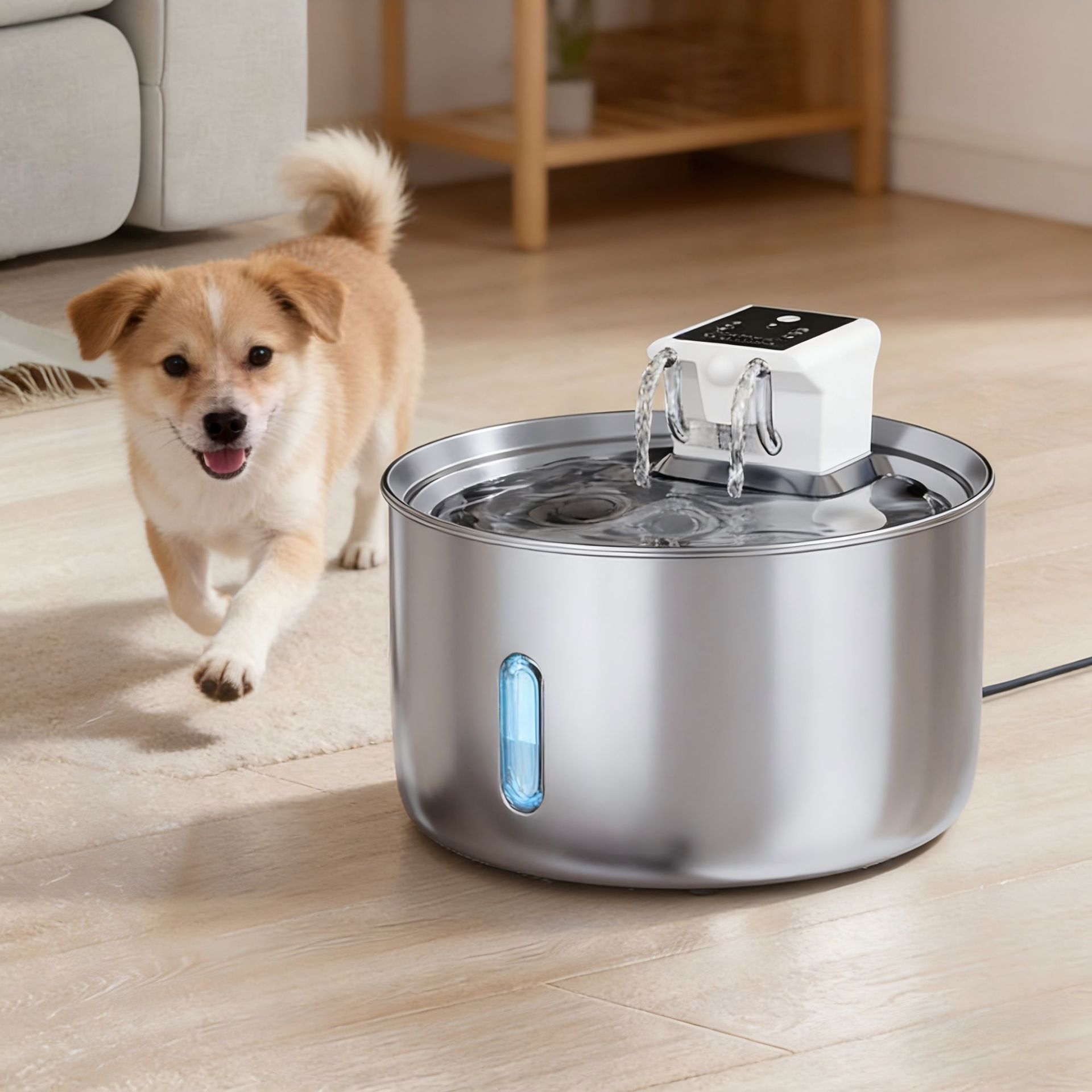 7L Stainless Steel Wireless Pet Water Fountain for Dogs & Cats - Model#FT008