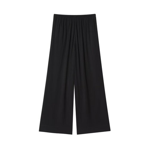 Leinen-Hosen-Westen-Set mit weitem Bein – Asymmetrischer amerikanischer Stil KUN-00049