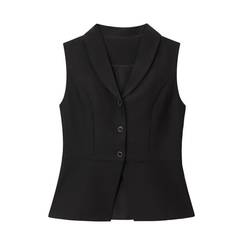 Sleeveless Vest Top - Vintage Slim Fit Waistcoat KUN-00040