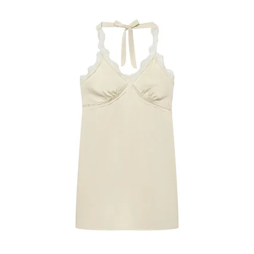 Lace Halter Slip Dress - Elegant & Versatile KUN-00117