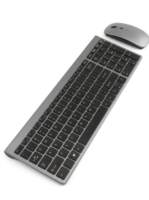 Slim 2.4G Wireless Keyboard & Mouse Combo with Quiet Scissor-Foot Keys