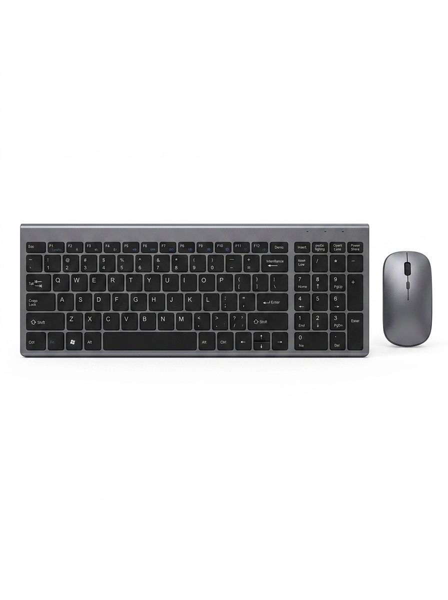 Ultra-Slim Rechargeable 2.4G Wireless Keyboard & Mouse Combo, 20-Day Battery