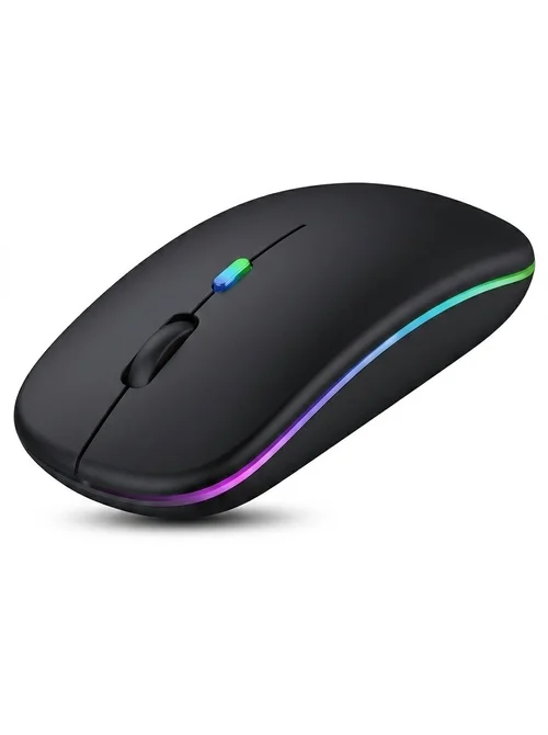 Ergonomic RGB Wireless Mouse, Dual-Mode Bluetooth 5.1 & 2.4G, 500mAh Battery