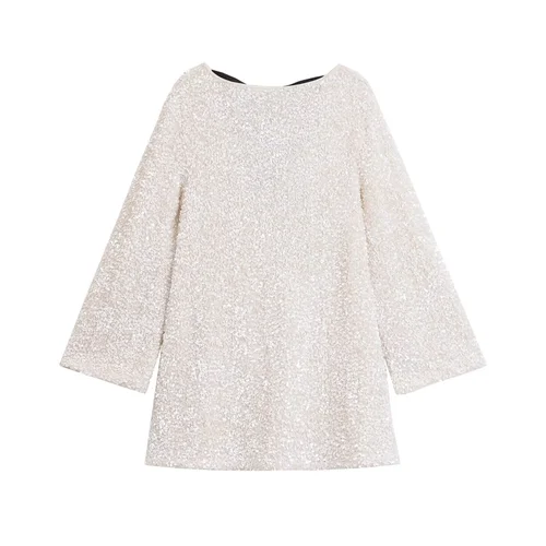 Women's Sequin Bow Dress - Chic European Style KUN-00094