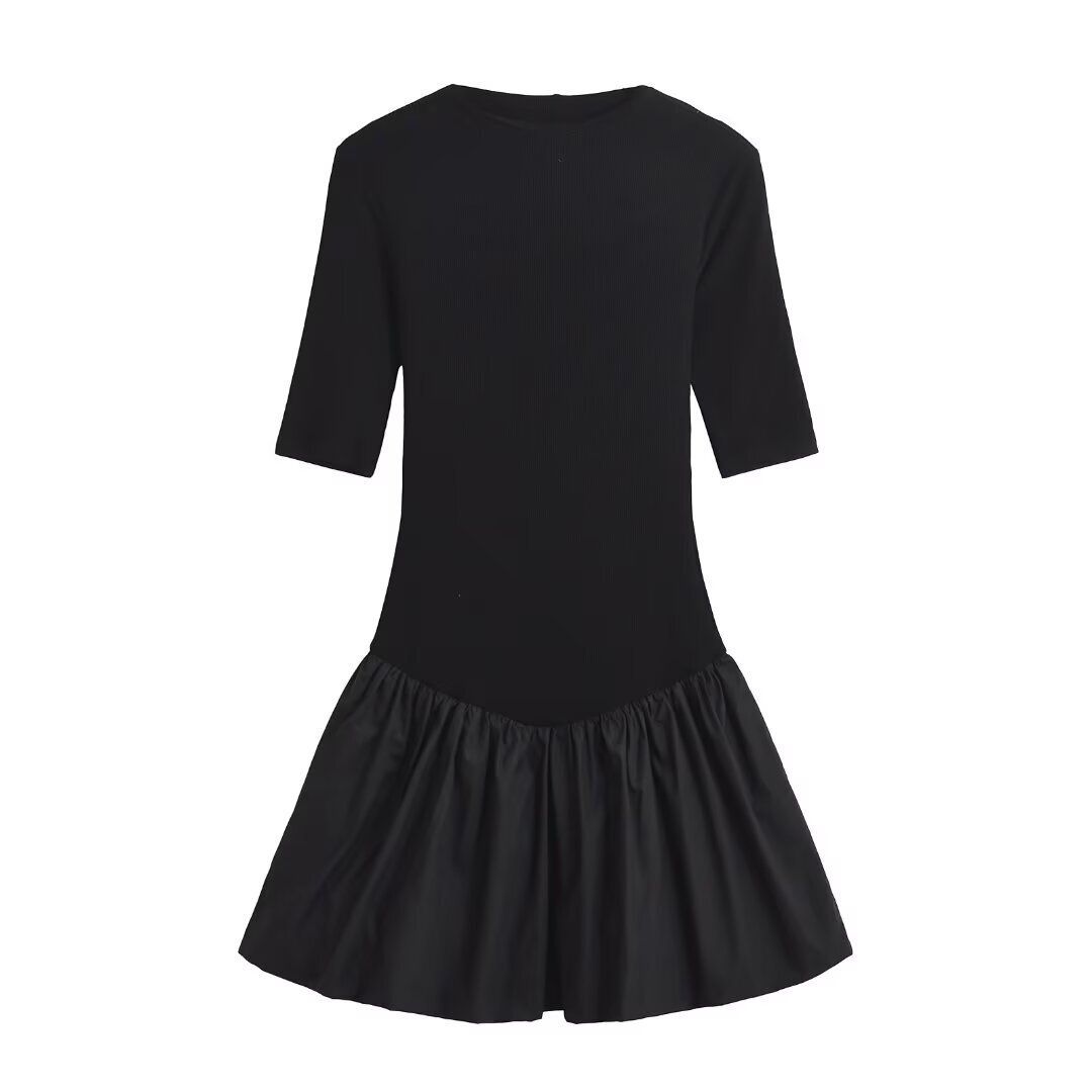 Robe courte patchwork classique pour femme KUN-00148