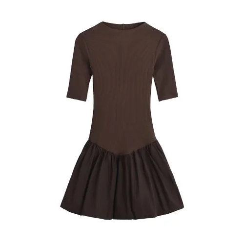 Women's Classic Patchwork Short Sleeve Dress KUN-00148