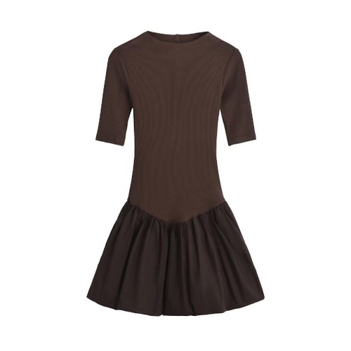 Women's Classic Patchwork Short Sleeve Dress KUN-00148