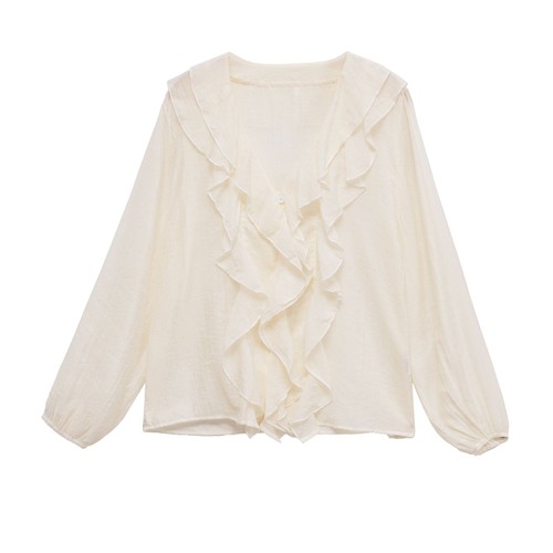 Women's Layered V-Neck Long Sleeve Blouse KUN-00092
