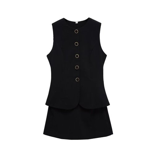 Women's Sleeveless Tank Top Skirt Set - Versatile Style KUN-00086