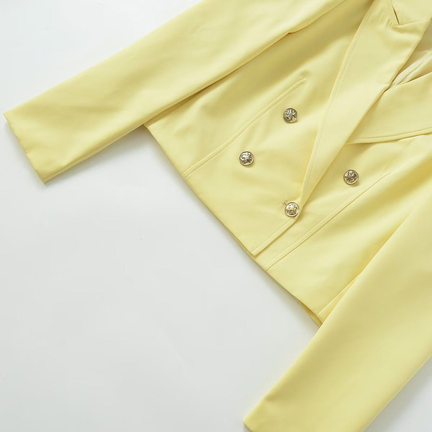 Blazer - Women's Double-Breasted Short Sleeve Trendy Jacket KUN-00023