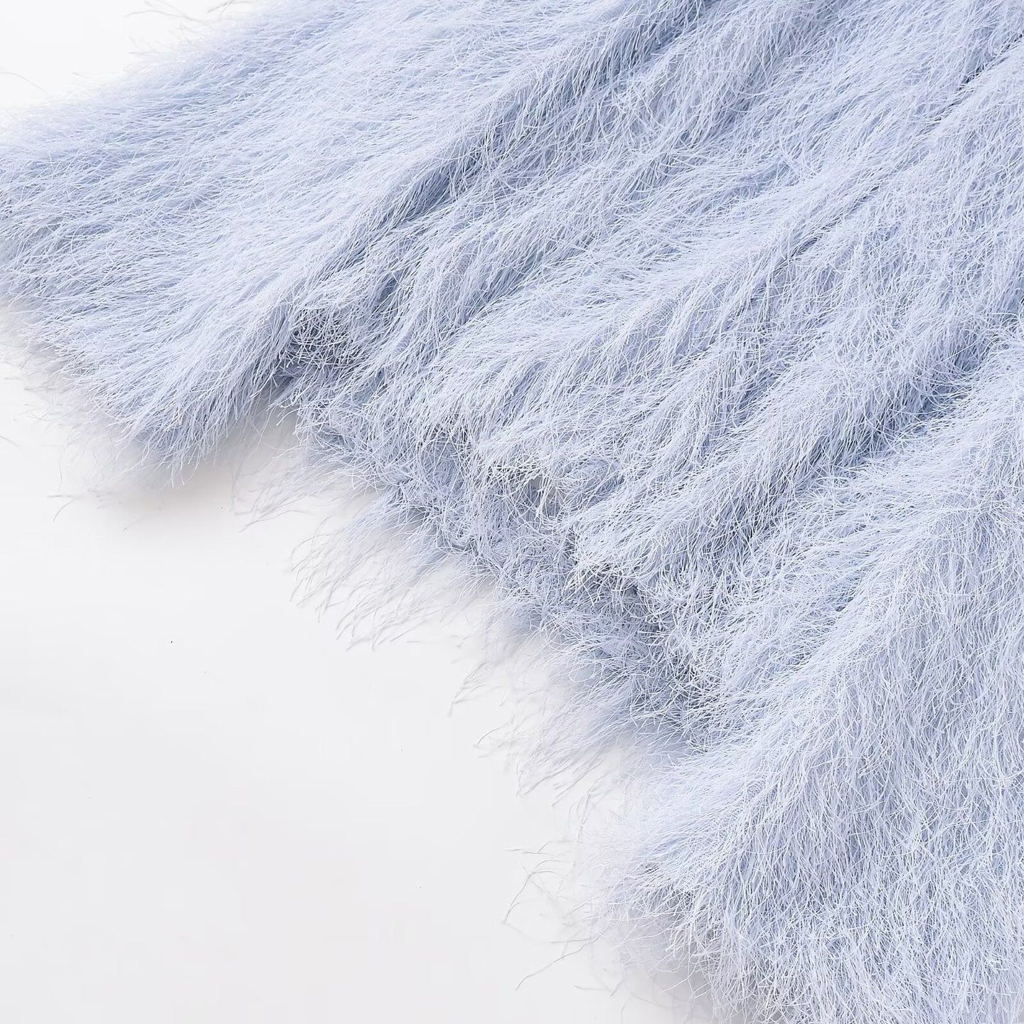 Women's Denim Fringe Jacket - Trendy Light Blue KUN-00126