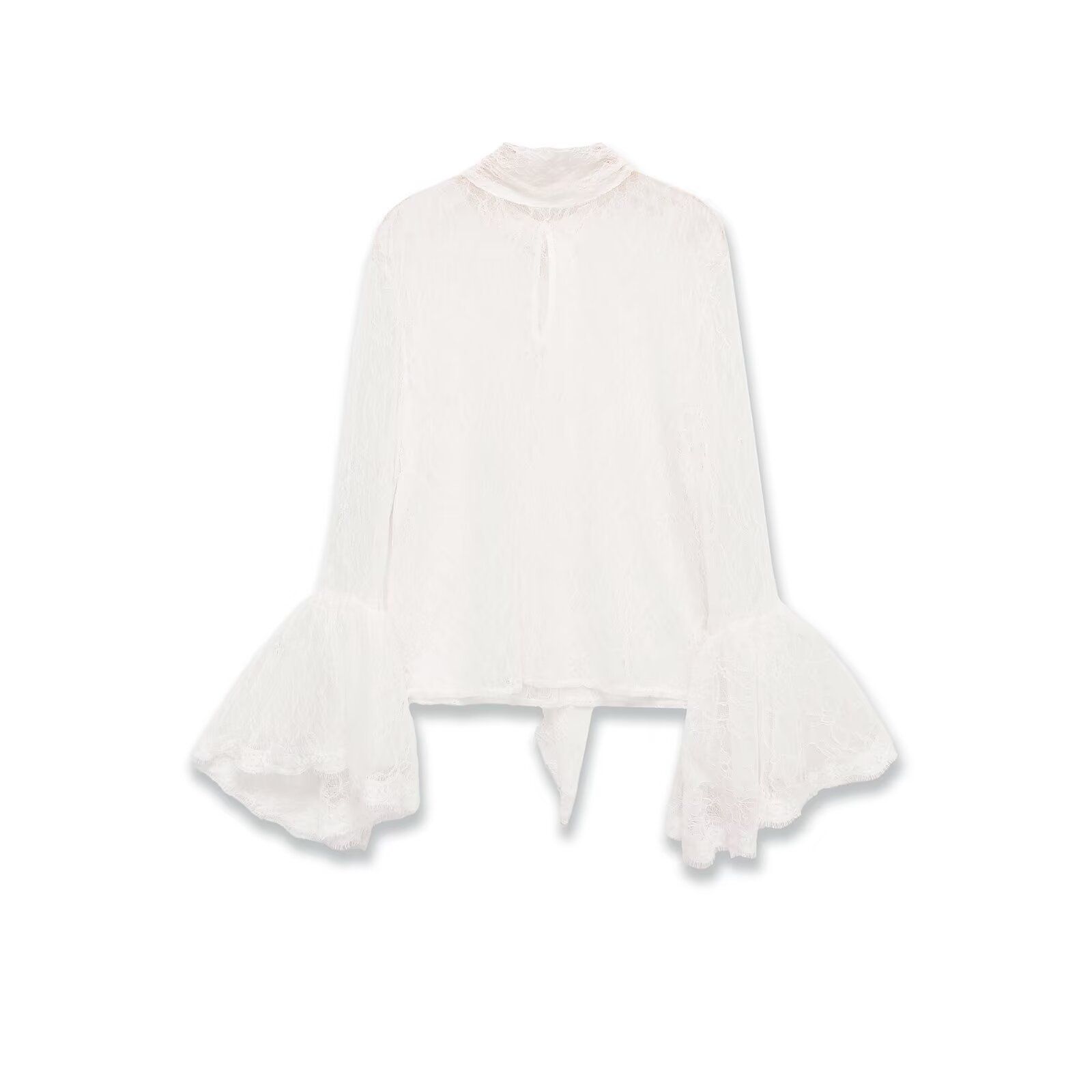 Lace Patchwork Bell Sleeve Punk Blouse Top KUN-00058