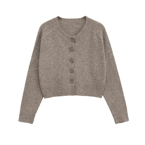 Cárdigan de punto - Suéter abotonado para mujer - Prenda de abrigo informal de moda KUN-00071