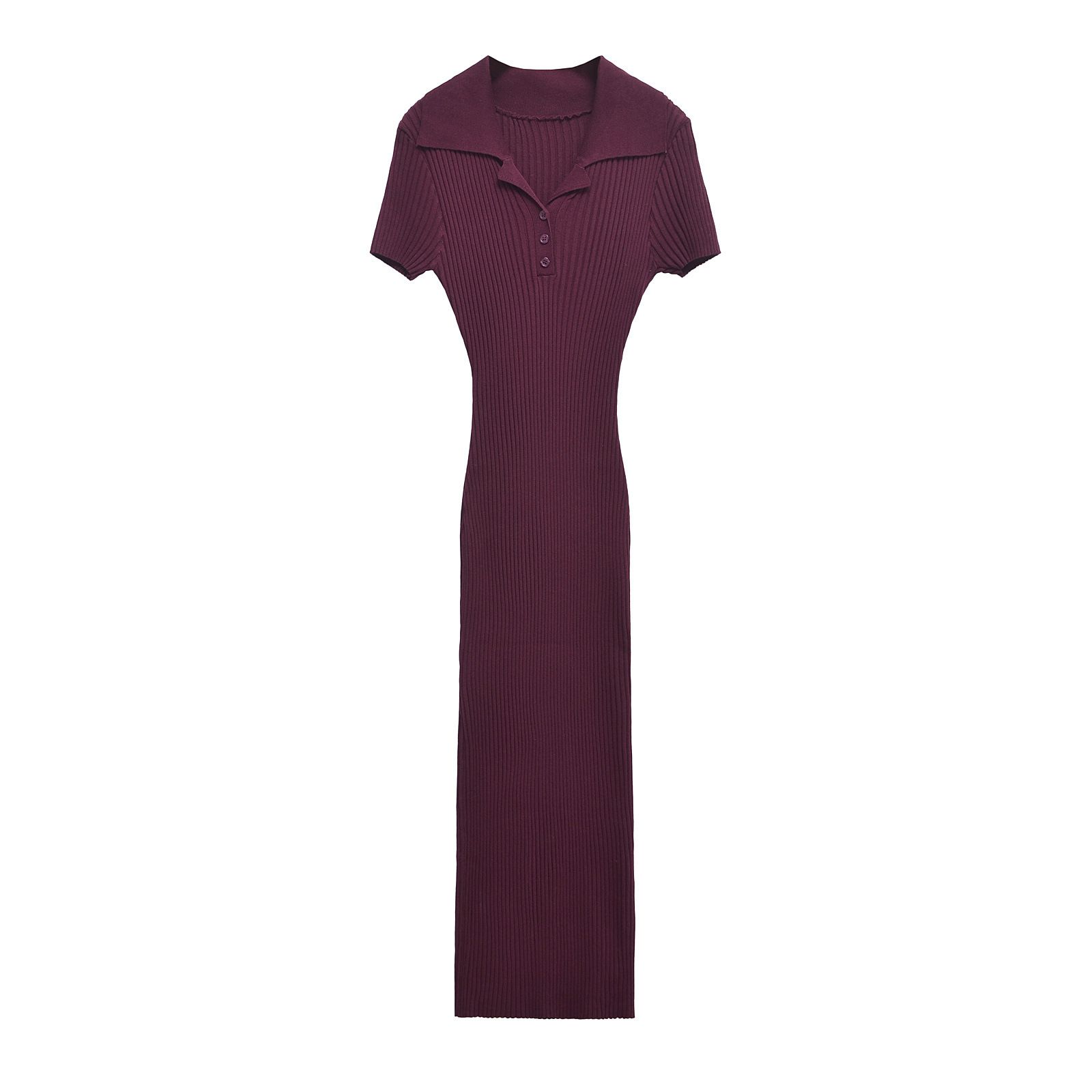 Ribbed Knit Maxi Dress - Classic European Style KUN-00003