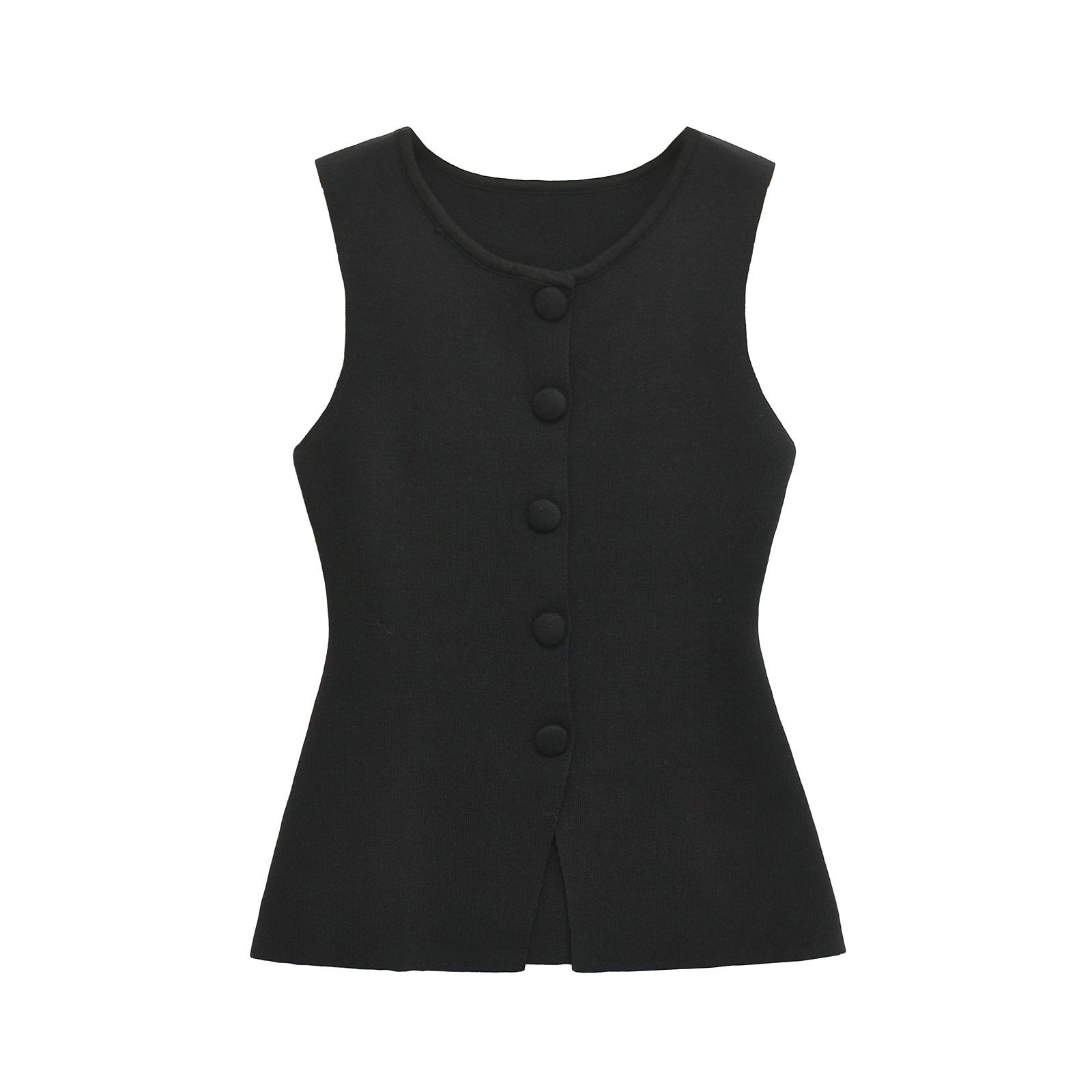 Soft Knit Tank Top Vest with Button Back Detail KUN-00118