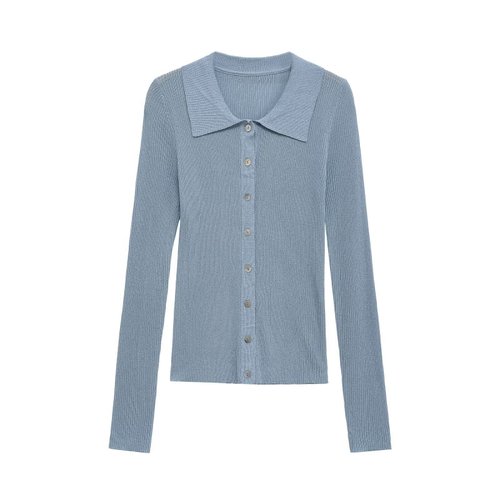Polo de punto de hilo metalizado - Estilo europeo KUN-00013