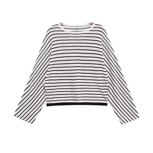 Striped Batwing Top - European Style Fashion Blouse KUN-00041