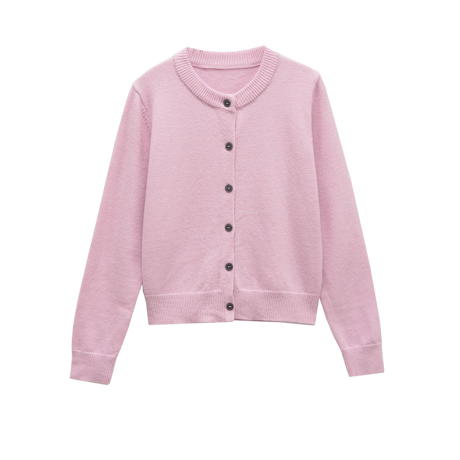 Wool Blend Women's Coat - Stylish Round Neck Outerwear KUN-00066