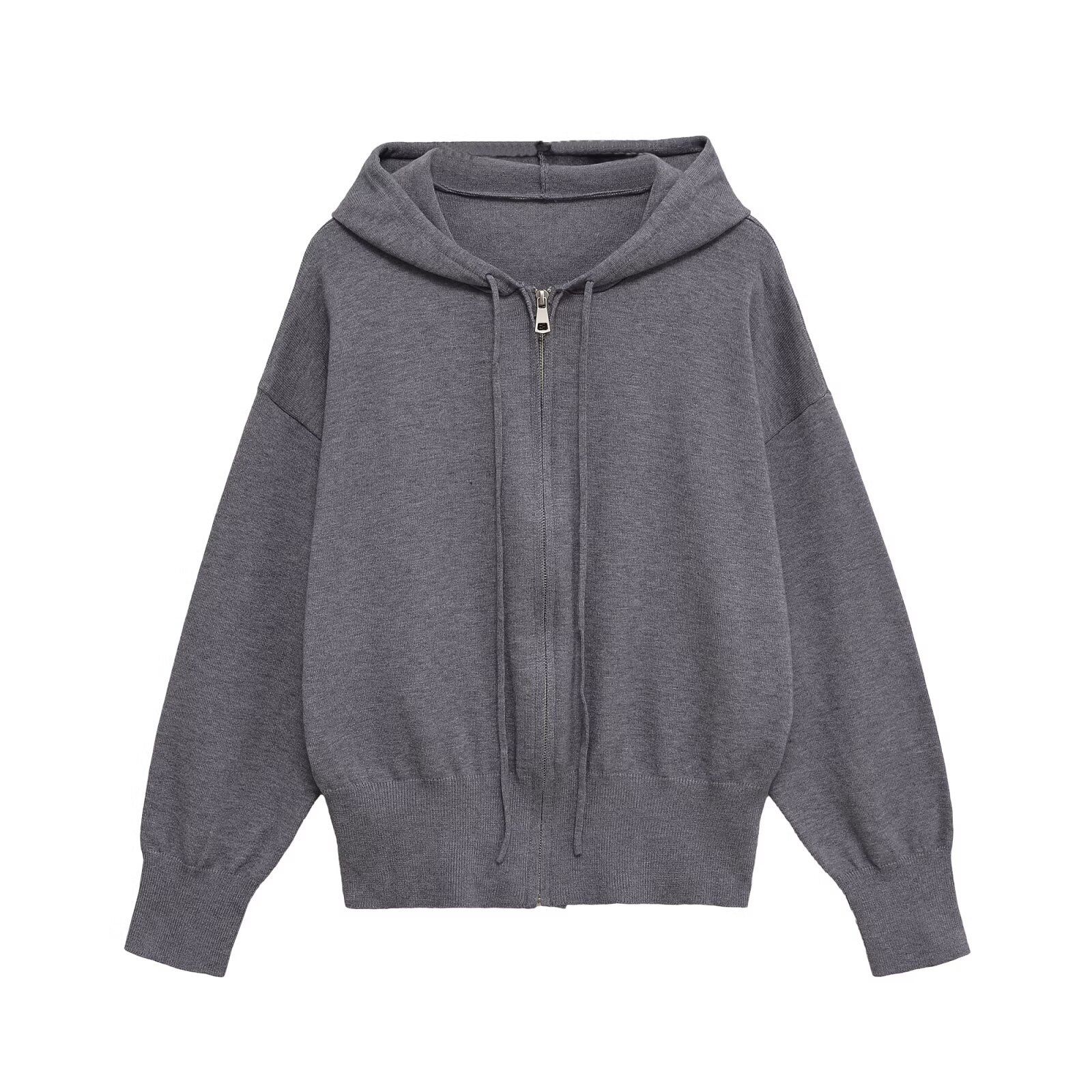 Knit Sweatshirt Long Sleeve Comfortable Minimalist KUN-00010