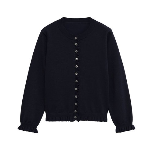 Knit Layered Long Sleeve Top - Elegant European Style KUN-00061