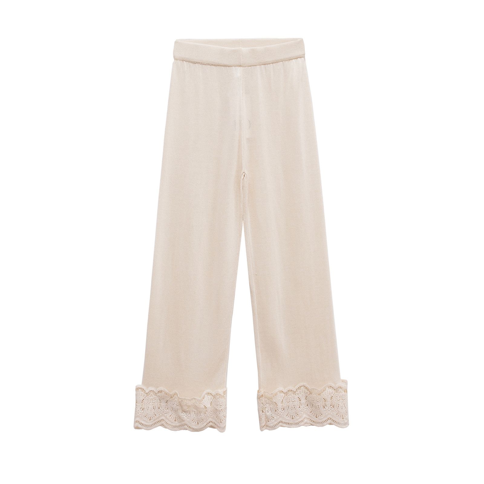 Women's Floral Lace Patchwork Casual Pants KUN-00036