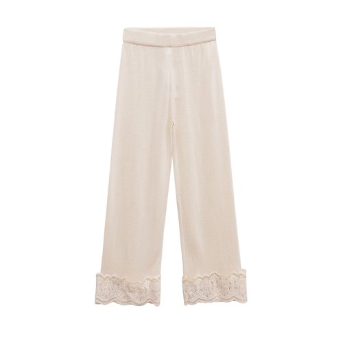Women's Floral Lace Patchwork Casual Pants KUN-00036