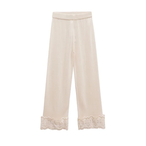 Women's Floral Lace Patchwork Casual Pants KUN-00036