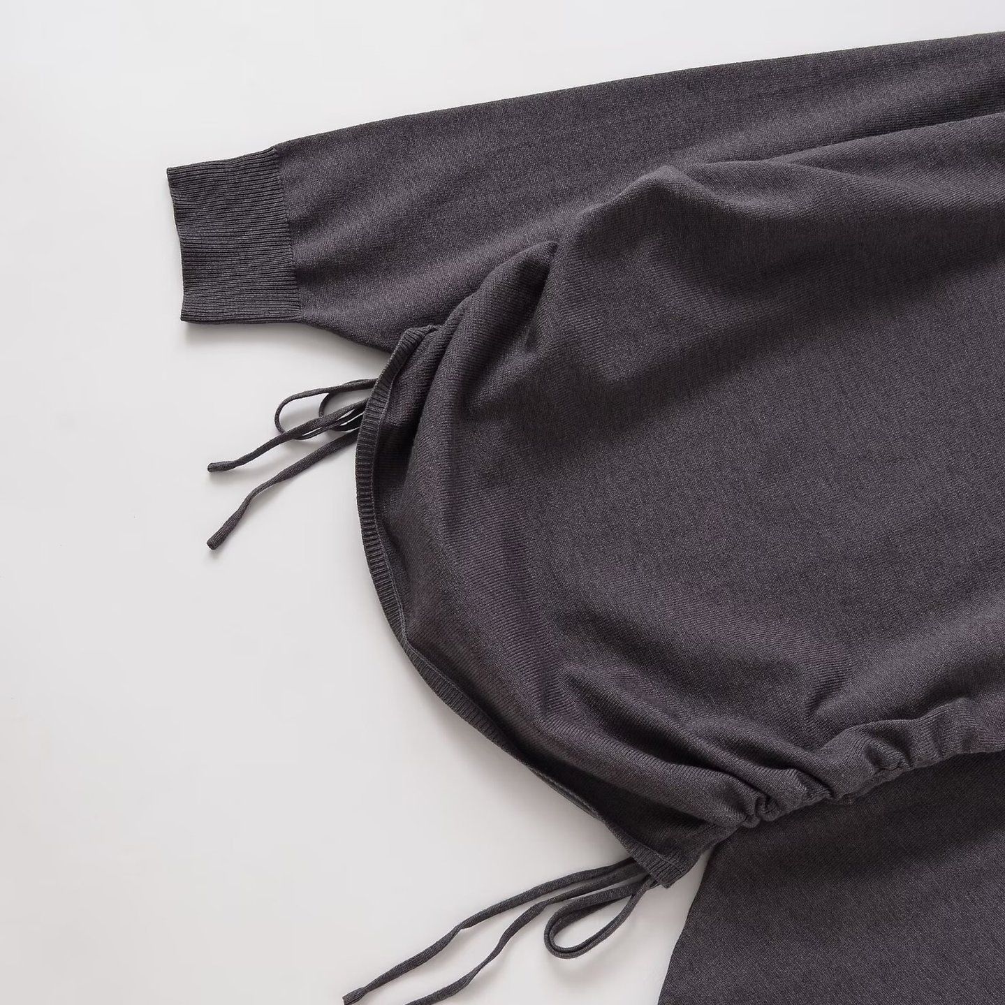 Top de punto de manga larga con lazo en la cintura - Estilo europeo KUN-00113