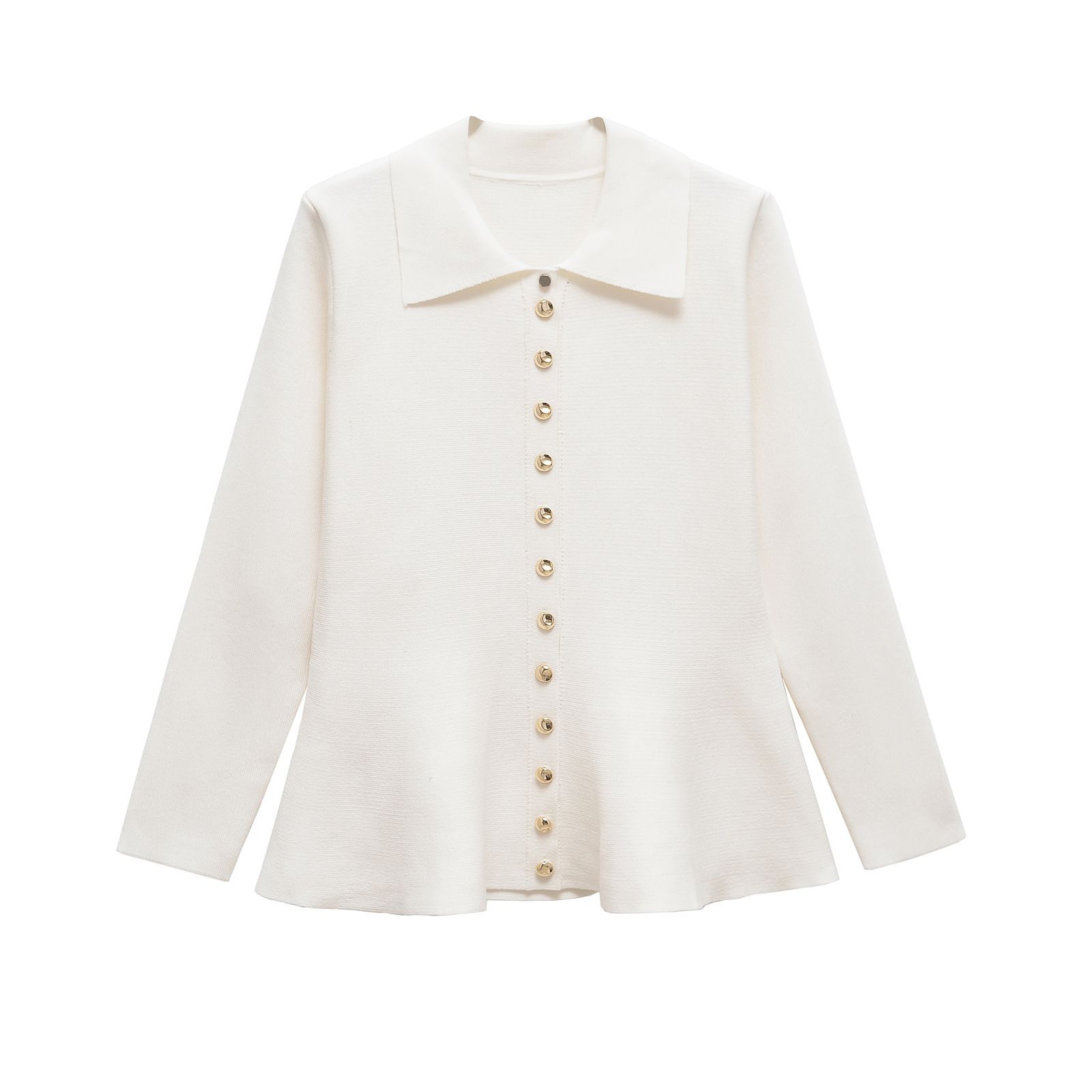 Women's Classic Mini Skirt Hemline Turn-Down Collar Long Sleeve Jacket KUN-00010