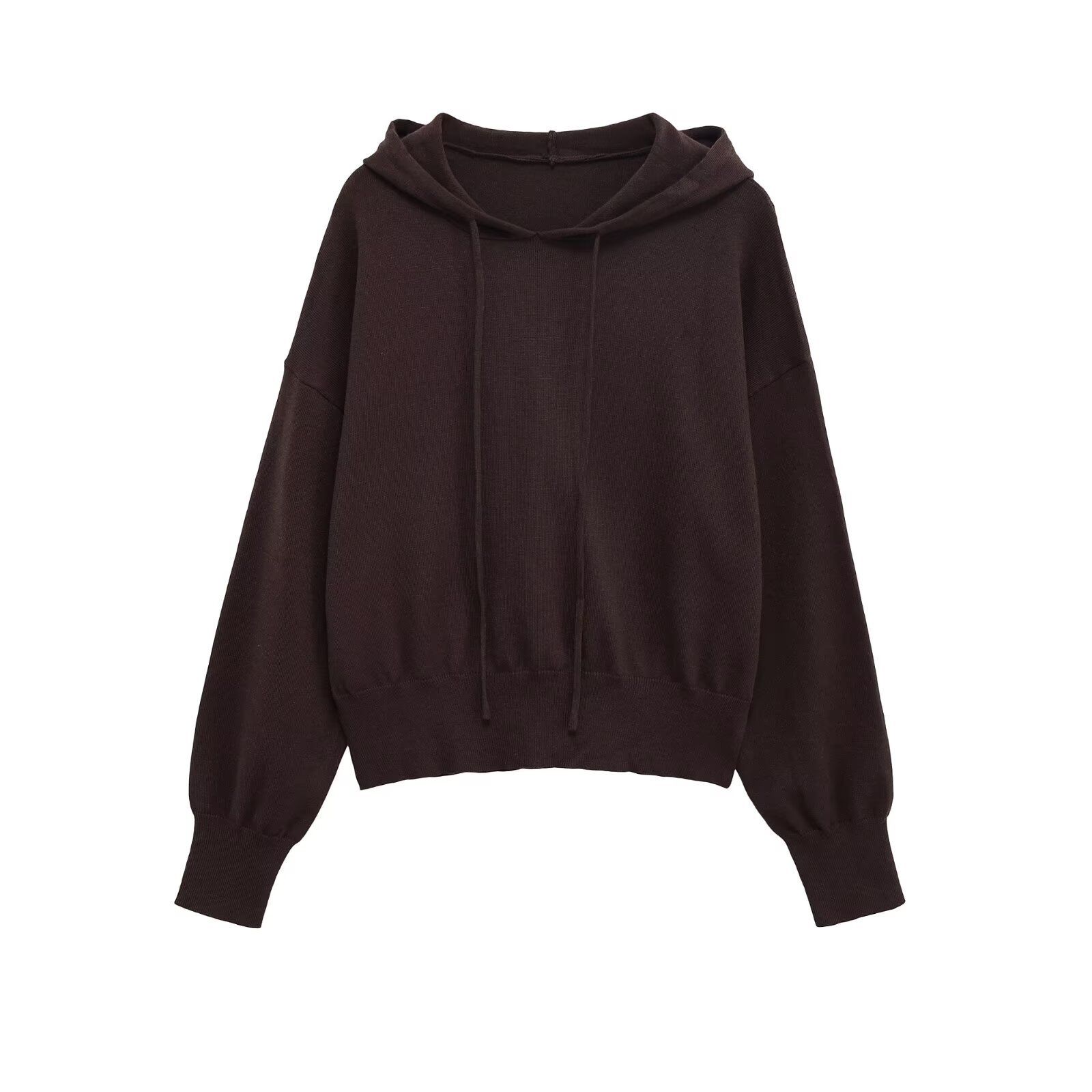 Knit Hoodie Women's Classic Versatile Sweatshirt KUN-00008