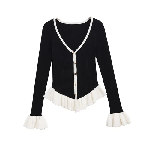 Giacca da donna a strati con blocchi di colore - Stile chic europeo KUN-00121