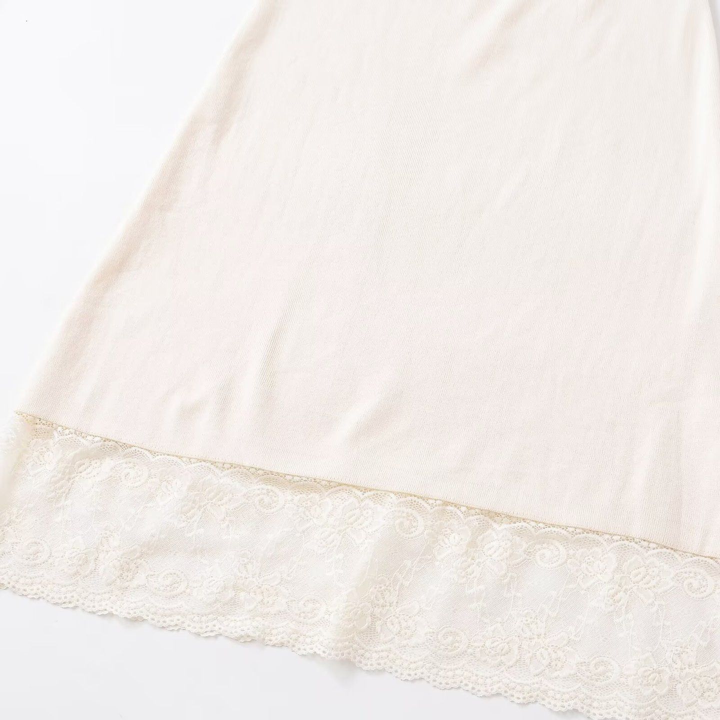 Lace Knit Midi Skirt - Beaded Waist European Style KUN-00036