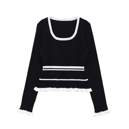 Maglia a coste - Elegante maglione da donna in stile europeo-americano KUN-00094