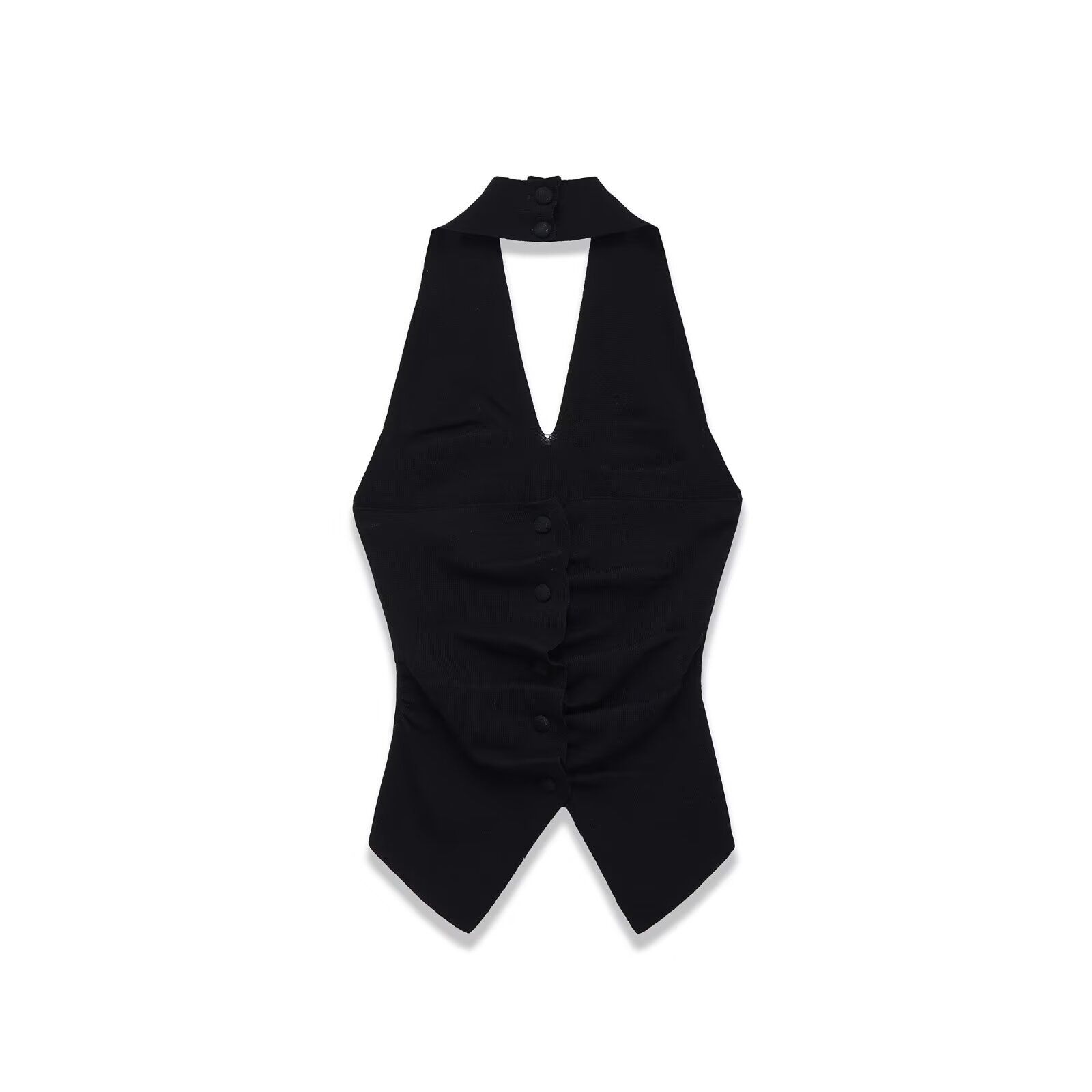 Knit Halter Top Ruched Tank KUN-00129