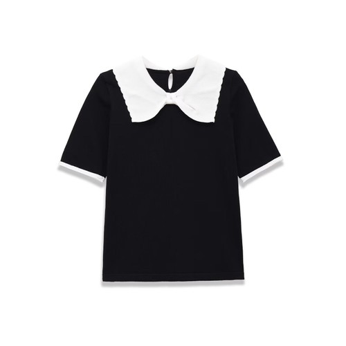 Women's Bow Knit Polo T-Shirt - European Style KUN-00022