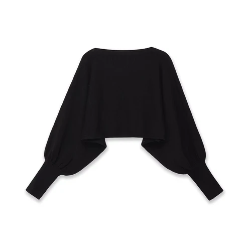 Suéter corto de punto con mangas abullonadas KUN-00063