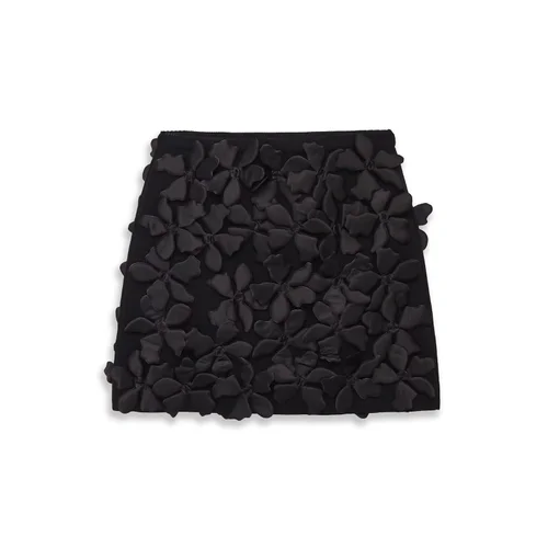 Knit Mini Skirt - Floral Y2K Style KUN-00026