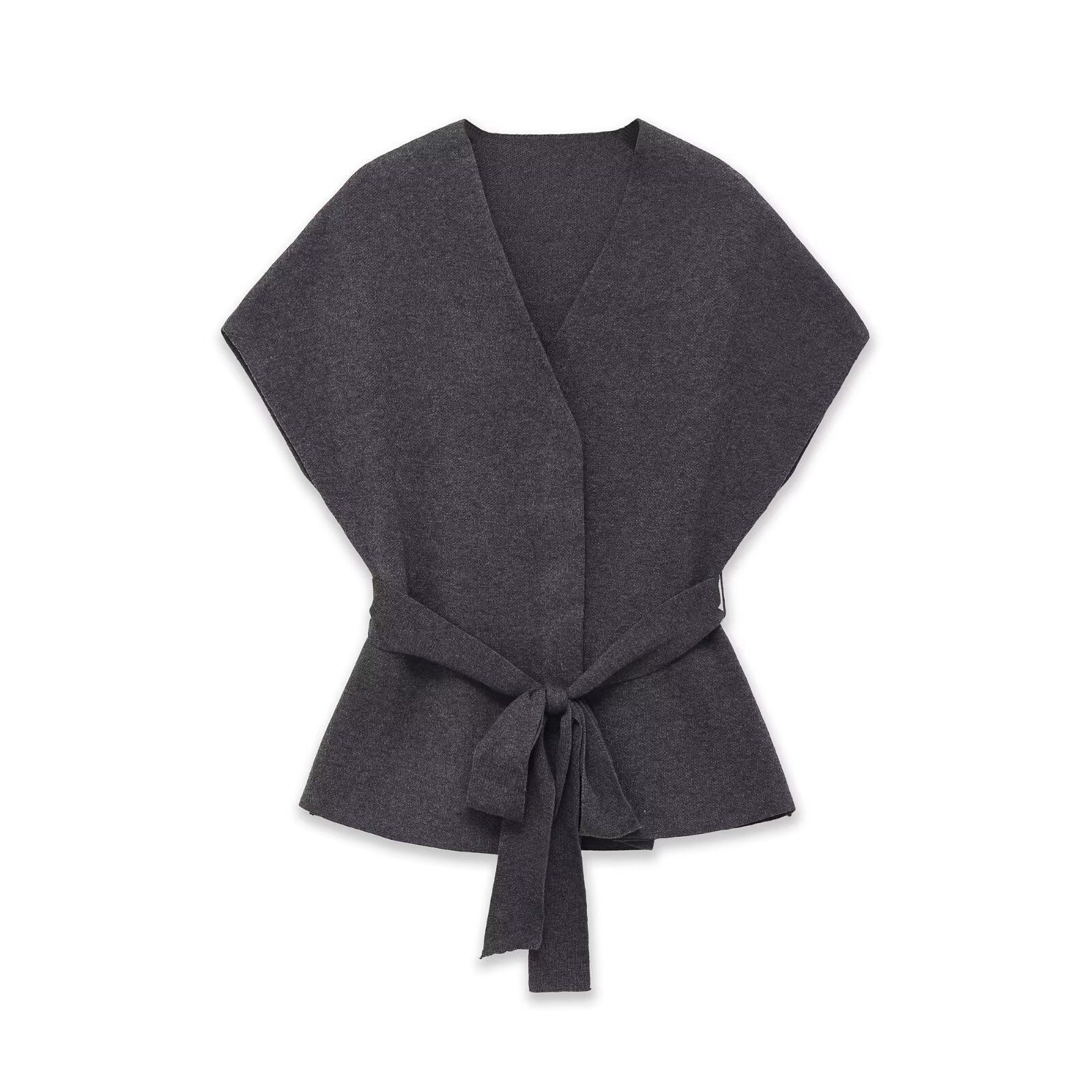 Knit Vest with Belt - Trendy European Style Women's Top KUN-00088