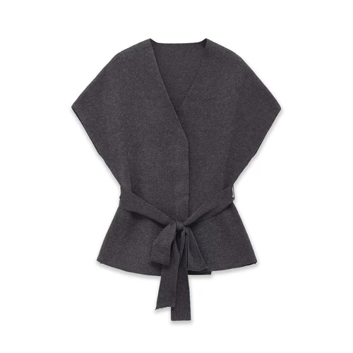 Chaleco de punto con cinturón - Top de mujer de estilo europeo moderno KUN-00088