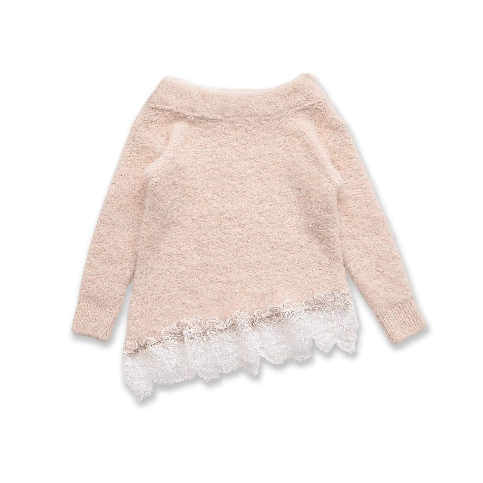 Lace Stitching Knit Top Trendy Sweater KUN-00010