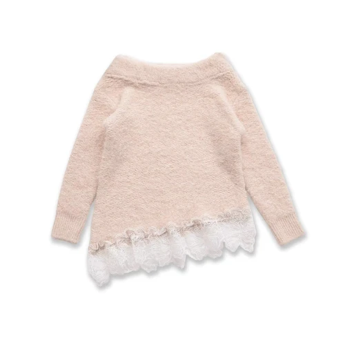Lace Stitching Knit Top Trendy Sweater KUN-00010