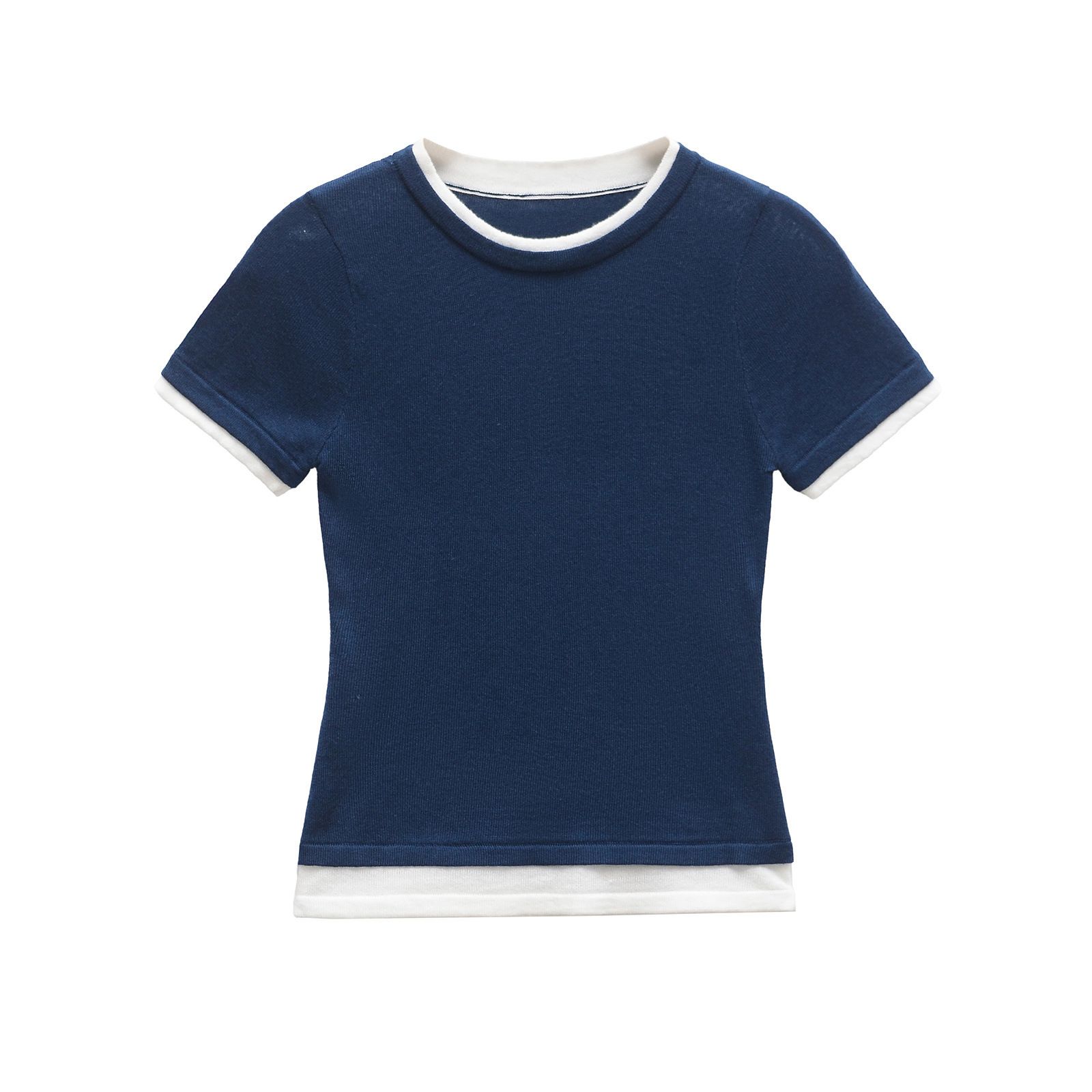 Women's Double Layer T-Shirt Classic Fashion Versatile KUN-00004