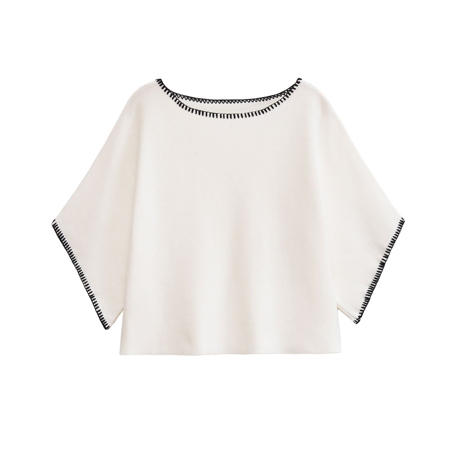 Conjunto de vestido y top de punto - Bordado en bloques de color KUN-00124