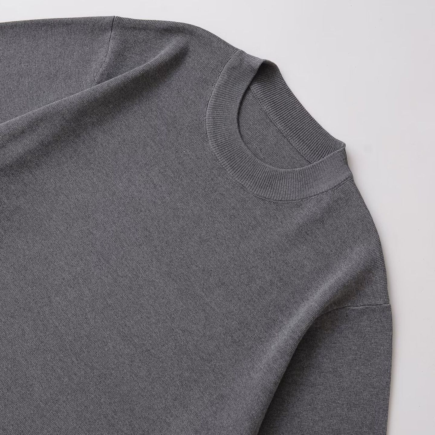 Knit Top Women's Short Sleeve Plain Loose Fit KUN-00014