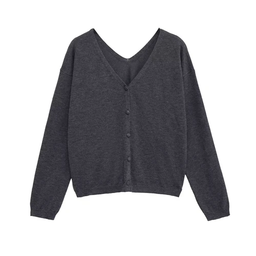 Chaqueta de mujer con cuello en V y mezcla de colores, prenda de abrigo elegante y a la moda KUN-00078