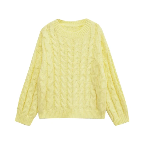 Knit Sweater Cable Knit Pullover - Stylish Women's Top KUN-00011