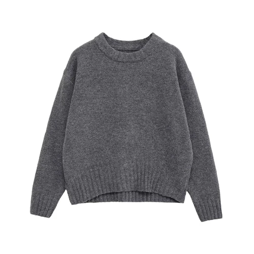 Ribbed Knit Top - European Chic Casual Sweater KUN-00046