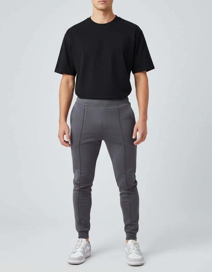 Mid-Waist Slim Fit Sports Trousers - Breathable Casual Menswear for Summer