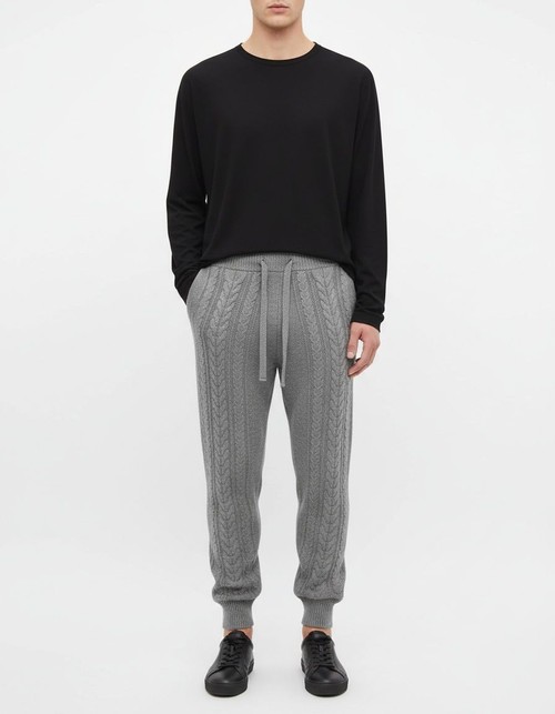 Straight-Leg Wool Blend Casual Trousers for Men - Breathable Mid-Waist Design