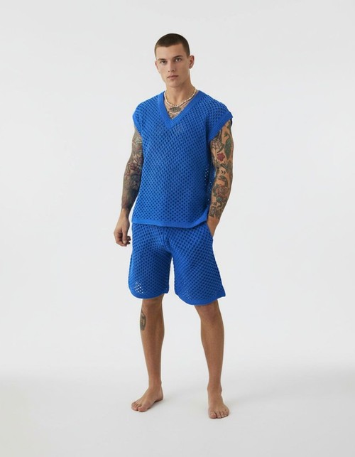 Knitted V-Neck Hollow-Out Two-Piece Set Casual Breathable Summer Outfit